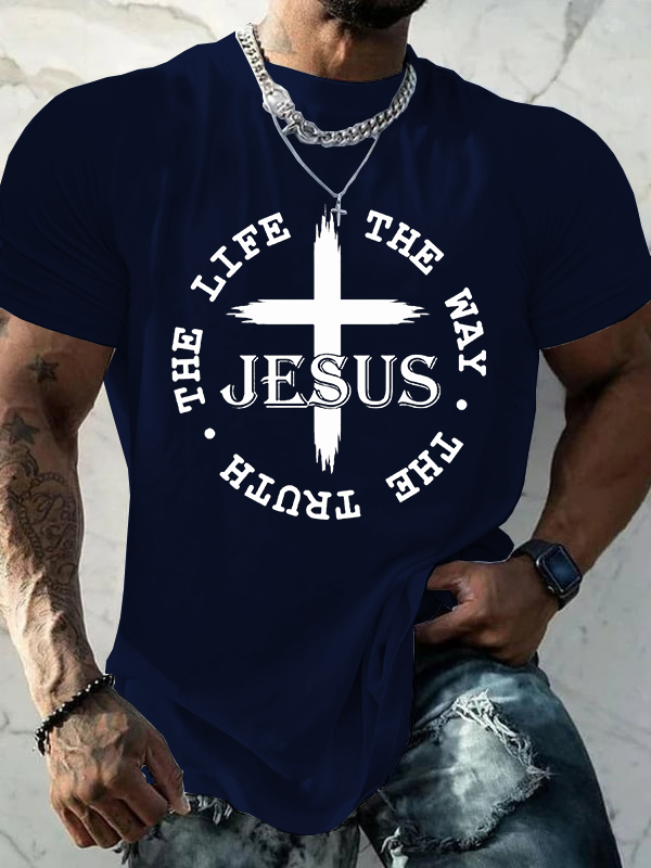 The Way The Truth The Life Jesus God Christian Cotton T-Shirt