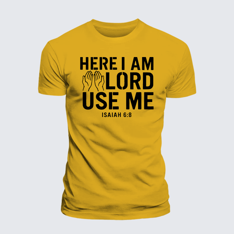 Here l am Lord Use Me Jesus God Christian Premium Mercerized Cotton Tee