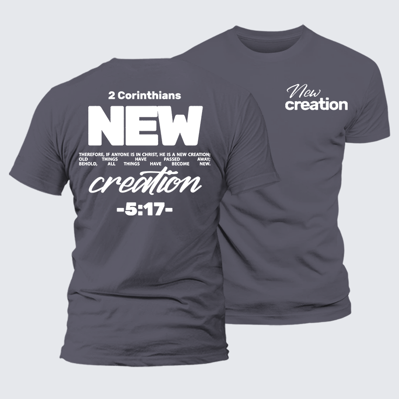 New Creation Jesus God Christian Premium Mercerized Cotton Tee