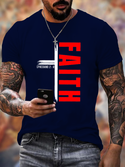Faith Jesus God Christian Cotton T-Shirt