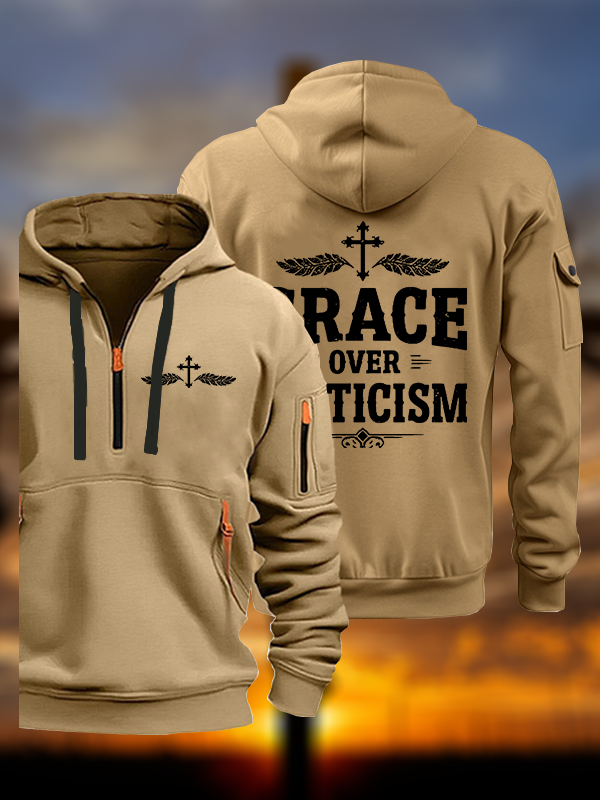 Grace Over Criticism Jesus God Christian Zipper Hoodies
