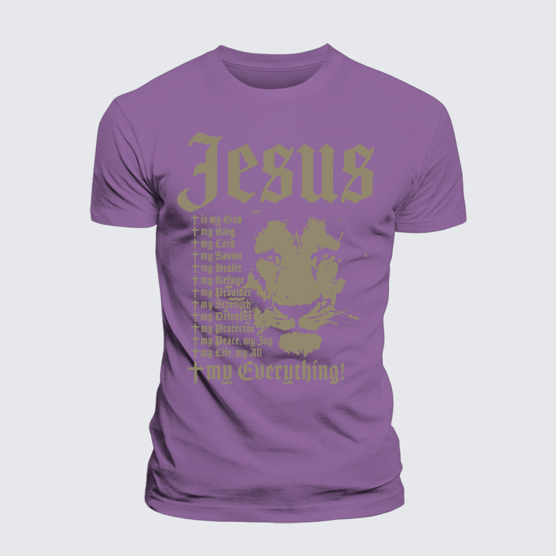 Jesus Is My God King Lord Jesus God Christian Premium Mercerized Cotton Tee