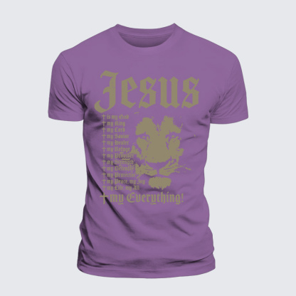 Jesus Is My God King Lord Jesus God Christian Premium Mercerized Cotton Tee