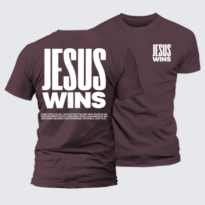 Jesus Wins Jesus God Christian Premium Mercerized Cotton Tee