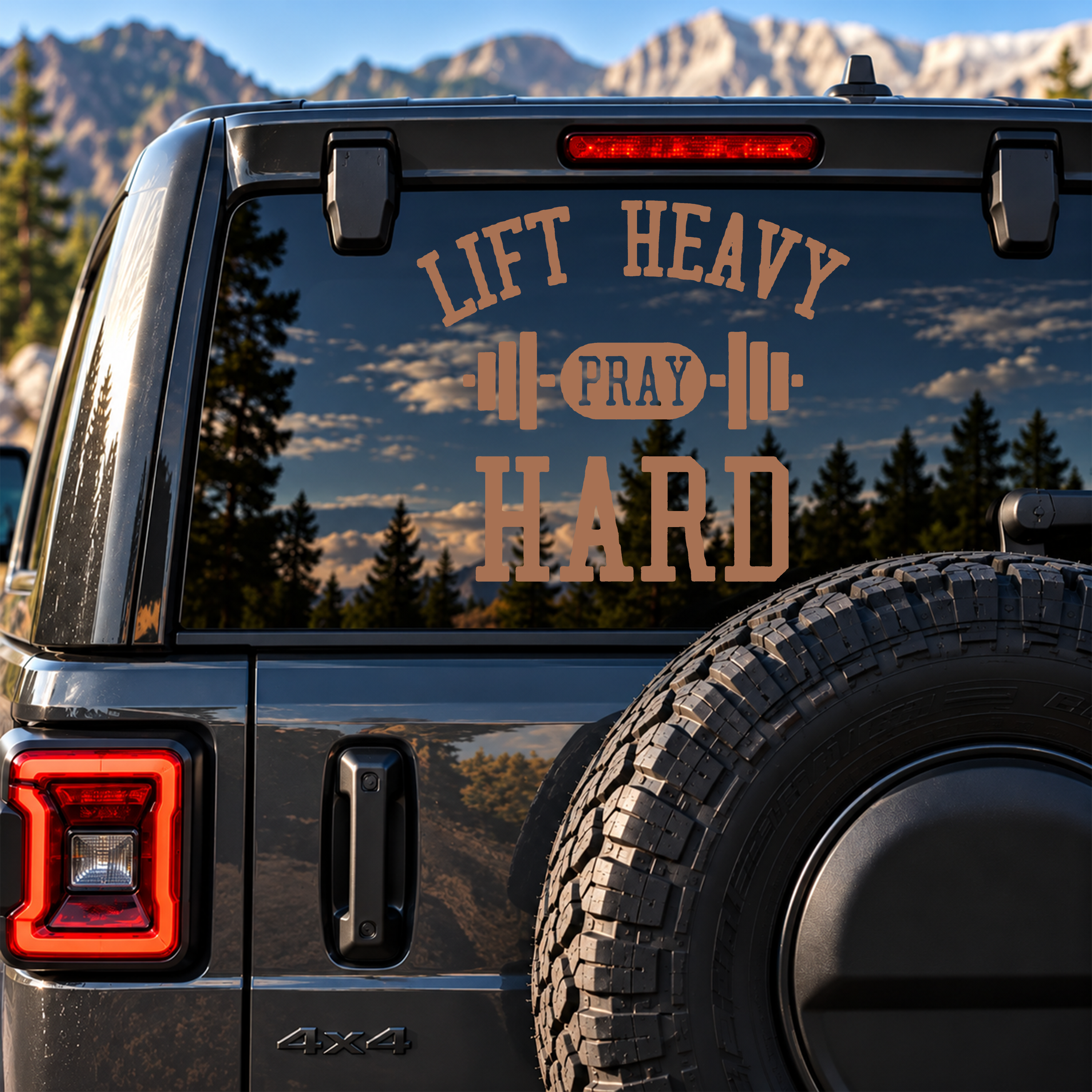 Car & Truck Vinyl Decals   - Lift Heavy Pray Hard   