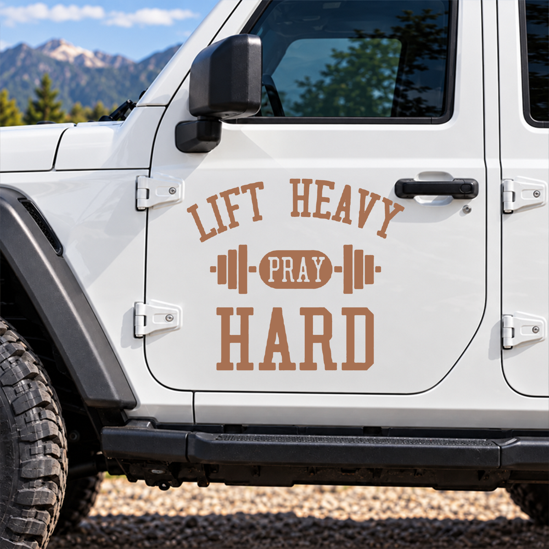 Car & Truck Vinyl Decals   - Lift Heavy Pray Hard   