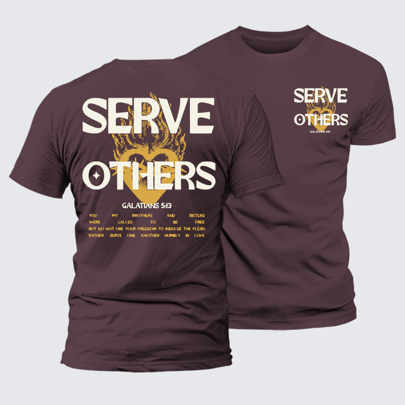 Serve Others Jesus God Christian Premium Mercerized Cotton Tee