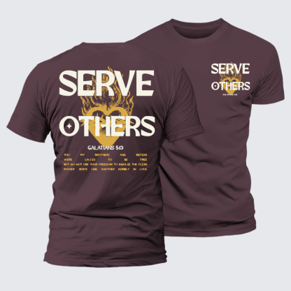 Serve Others Jesus God Christian Premium Mercerized Cotton Tee