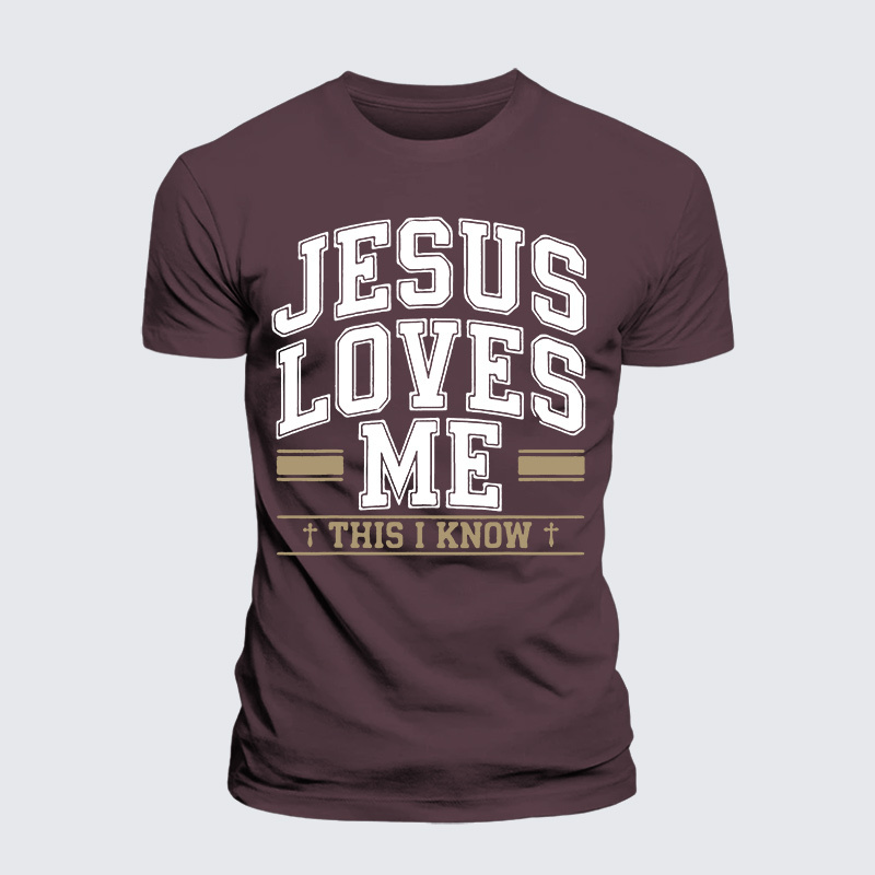 Jesus Love Me This I Know Jesus God Christian Premium Mercerized Cotton Tee