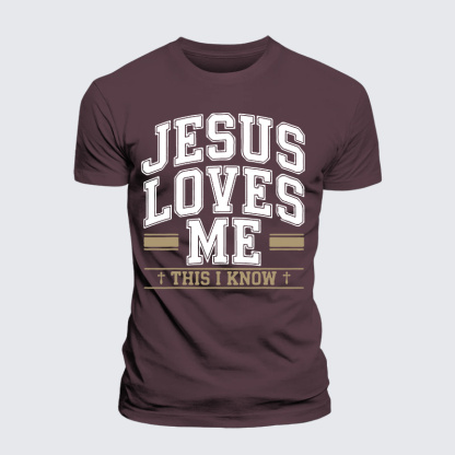 Jesus Love Me This I Know Jesus God Christian Premium Mercerized Cotton Tee