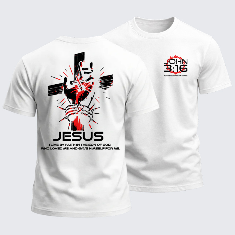 Heavyweight Cotton Tee - John 3:16 Christian