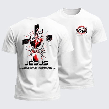 Heavyweight Cotton Tee - John 3:16 Christian