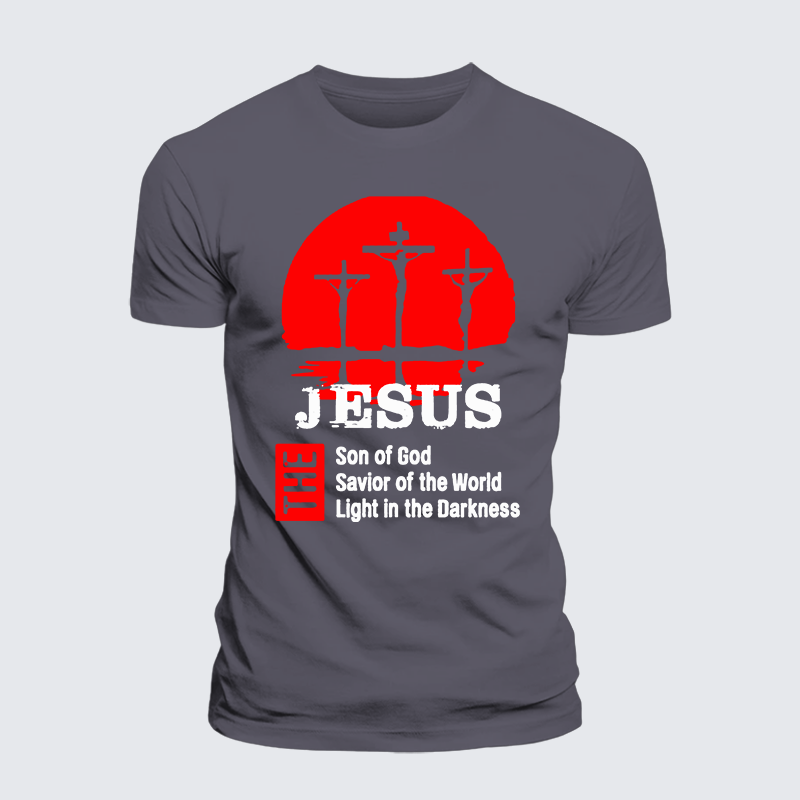 Jesus The Son Of God The Savior Of The World The Light In The Darkness Jesus God Christian Premium Mercerized Cotton Tee