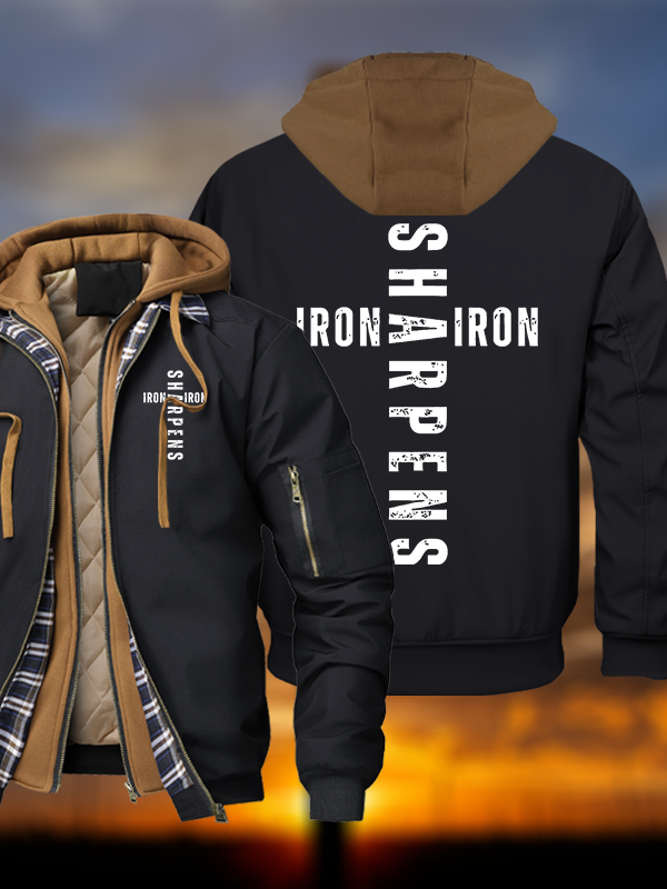 Iron Warm Hooded Bomber Jacket
