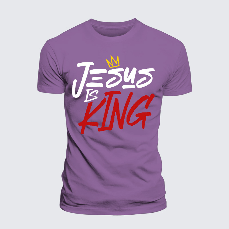 Jesus Is King Jesus God Christian Premium Mercerized Cotton Tee