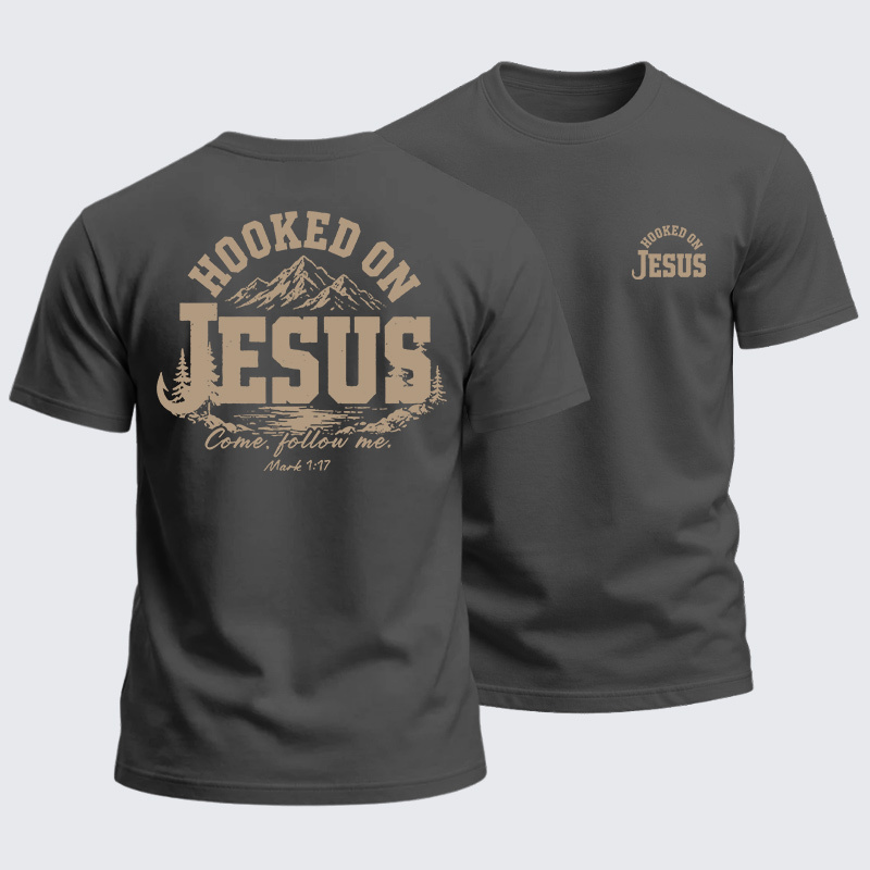 Heavyweight Cotton Tee - Hooked on Jesus
