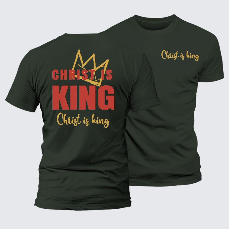 Christ Is King Jesus God Christian Premium Mercerized Cotton Tee