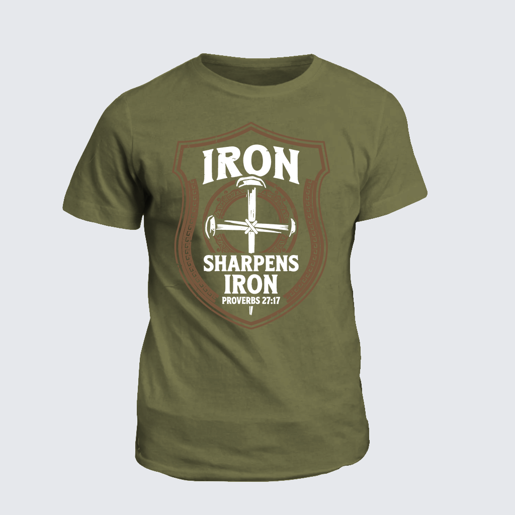 Iron Sharpens Iron - Proverbs 27:17 Jesus God Christian Cotton T-Shirt
