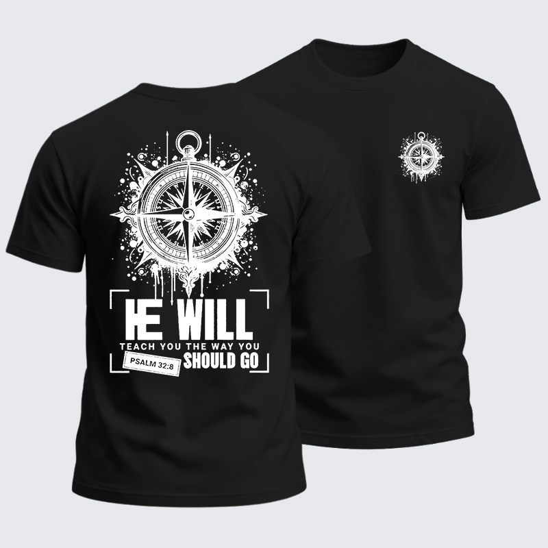 Heavyweight Cotton Tee - He Will Teach You The Way You Should Go