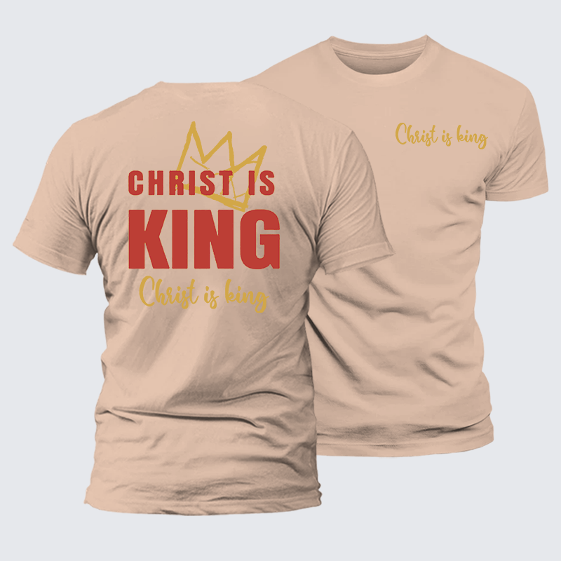Christ Is King Jesus God Christian Premium Mercerized Cotton Tee