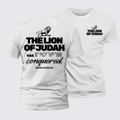 The Lion Of Judah Jesus God Christian Premium Mercerized Cotton Tee