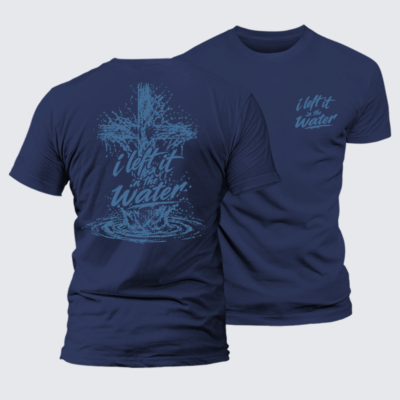 I Left It In The Water Jesus God Christian Premium Mercerized Cotton Tee