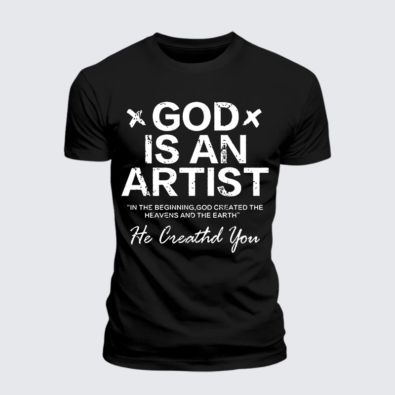 Man Of God Husband Dad Jesus God Christian Cotton T-Shirt