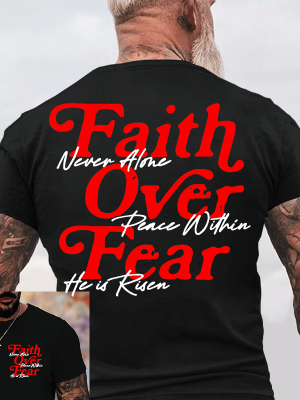Faith Over Fear Jesus God Christian Cotton T-Shirt