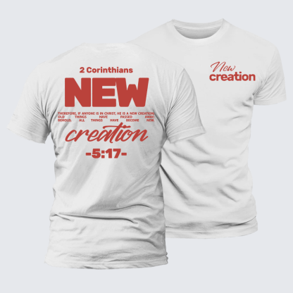 New Creation Jesus God Christian Premium Mercerized Cotton Tee