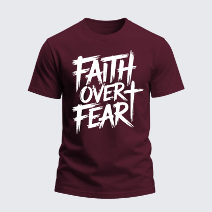 Heavyweight Cotton Tee - Christian Faith Over Fear