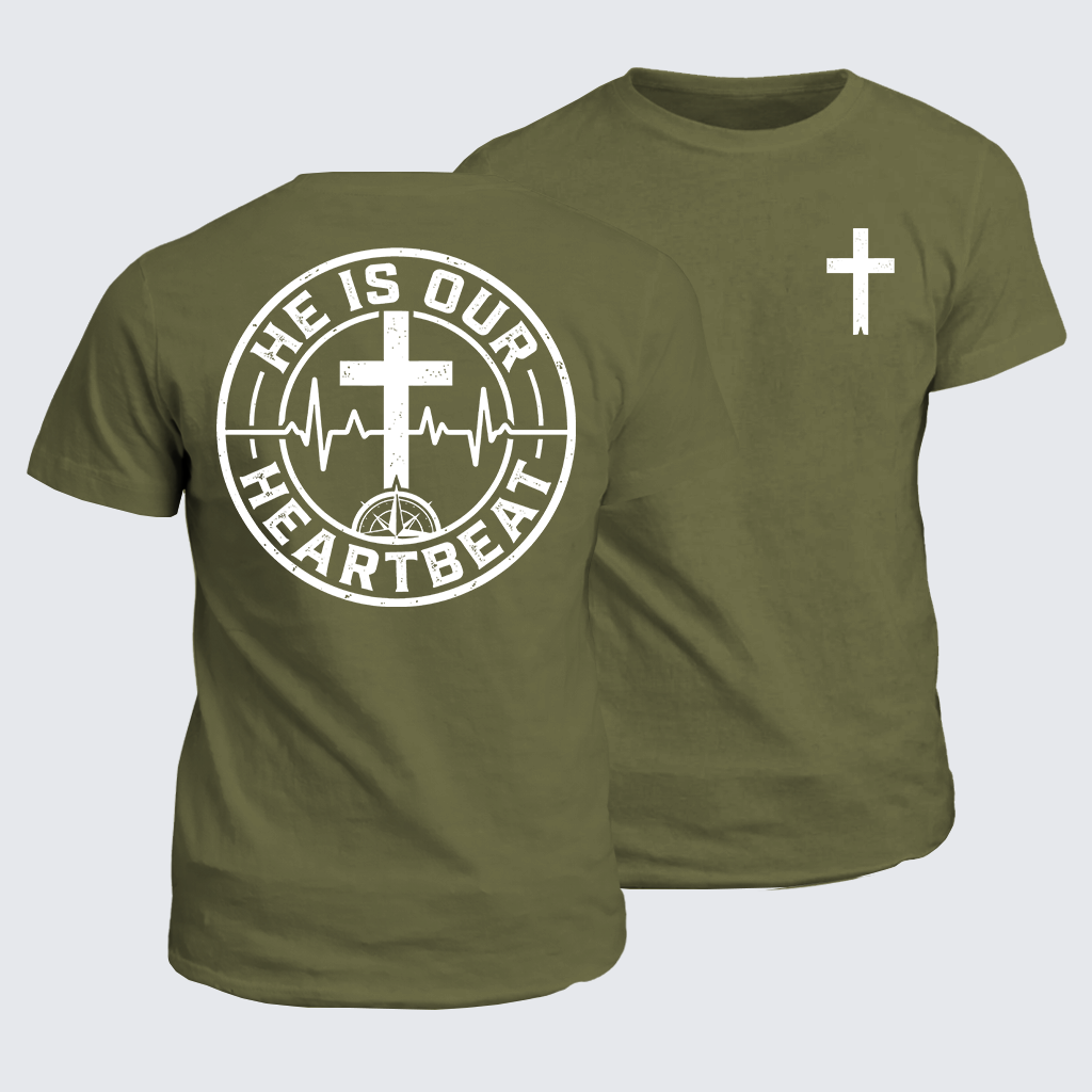 He Is Our Heartbeat Jesus God Christian Cotton T-Shirt