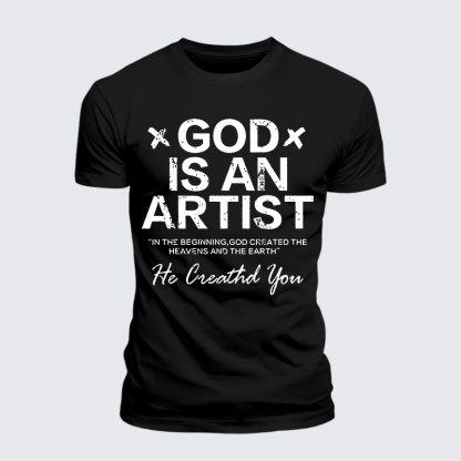 God Is An Artist Jesus God Christian Premium Mercerized Cotton Tee
