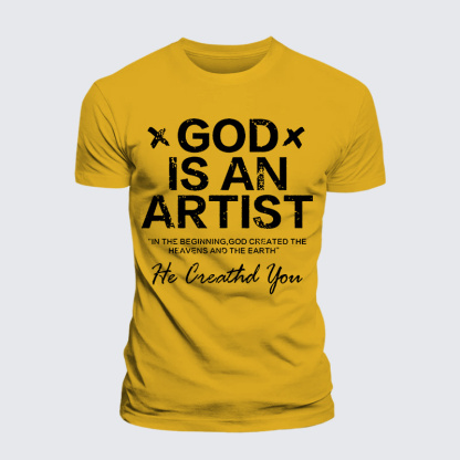God Is An Artist Jesus God Christian Premium Mercerized Cotton Tee