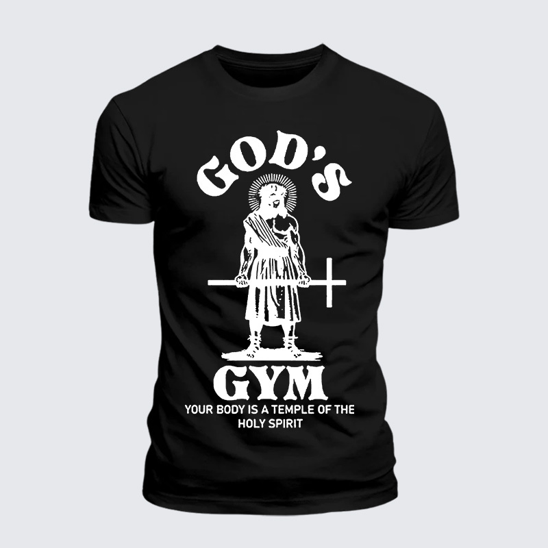 Man Of God Husband Dad Jesus God Christian Cotton T-Shirt