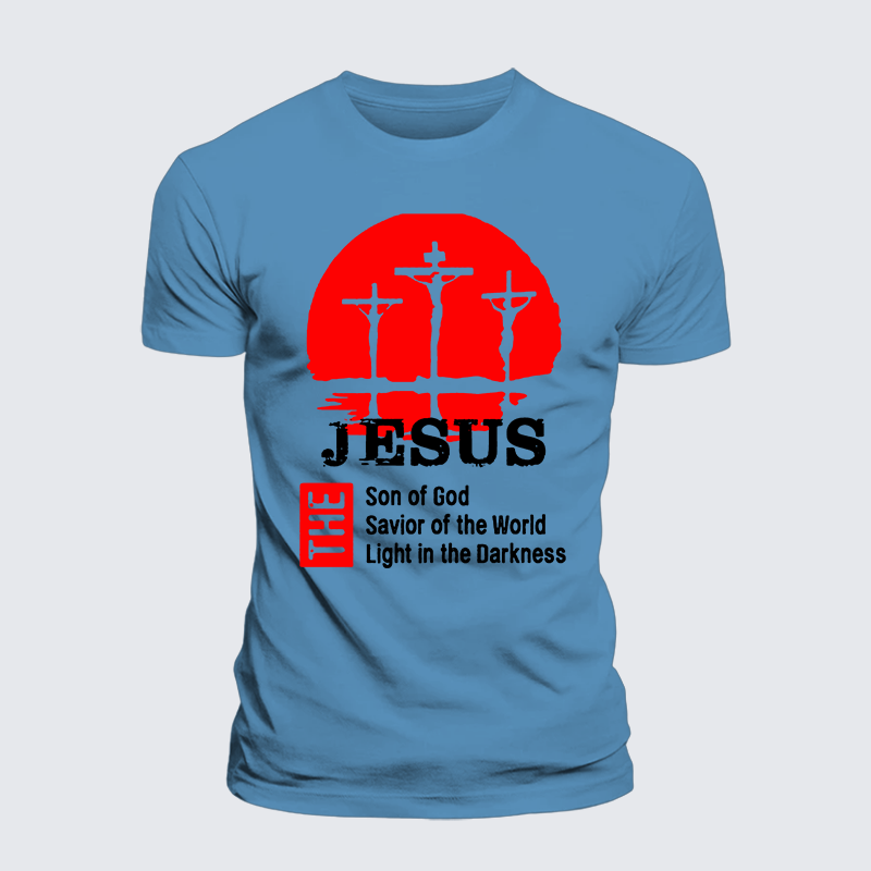 Jesus The Son Of God The Savior Of The World The Light In The Darkness Jesus God Christian Premium Mercerized Cotton Tee