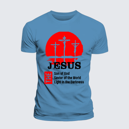 Jesus The Son Of God The Savior Of The World The Light In The Darkness Jesus God Christian Premium Mercerized Cotton Tee