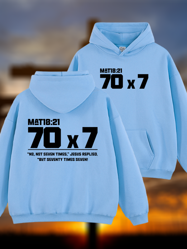 Matthew 18:21 Jesus God Christian Plush Fleece-Lined Hoodie