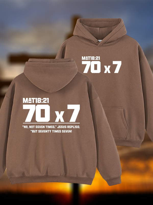 Matthew 18:21 Jesus God Christian Plush Fleece-Lined Hoodie