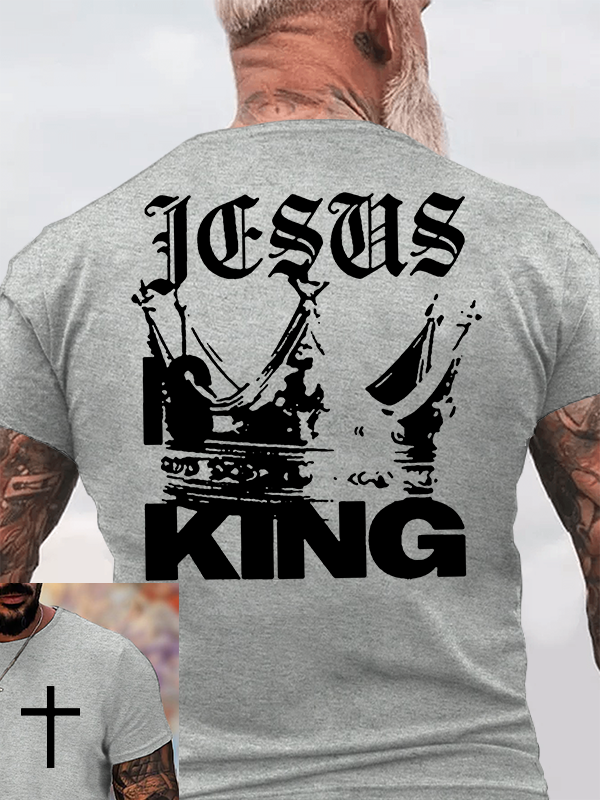 Jesus Is King Jesus God Christian Cotton T-Shirt