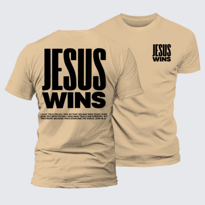 Jesus Wins Jesus God Christian Premium Mercerized Cotton Tee