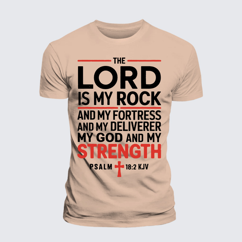 Lord Is My Rock Jesus God Christian Premium Mercerized Cotton Tee