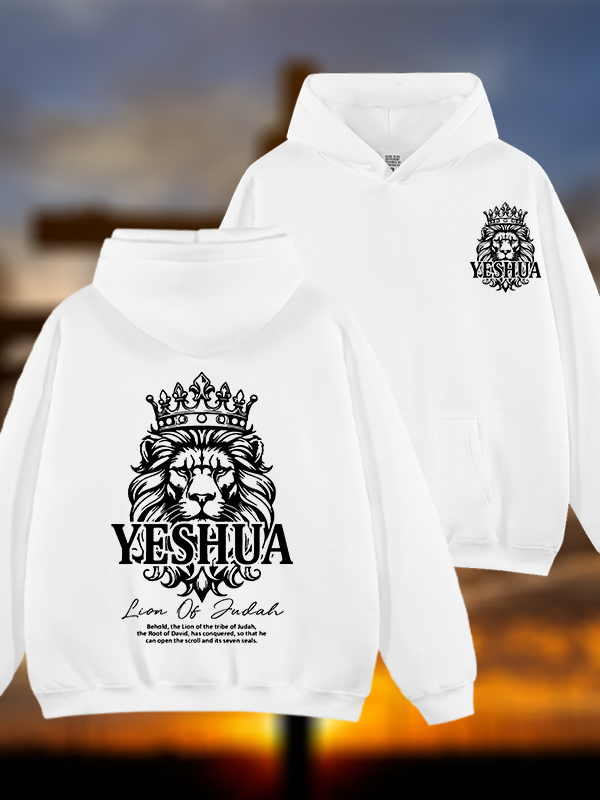 Lion Of Judah Jesus God Christian Plush Fleece-Lined Hoodie