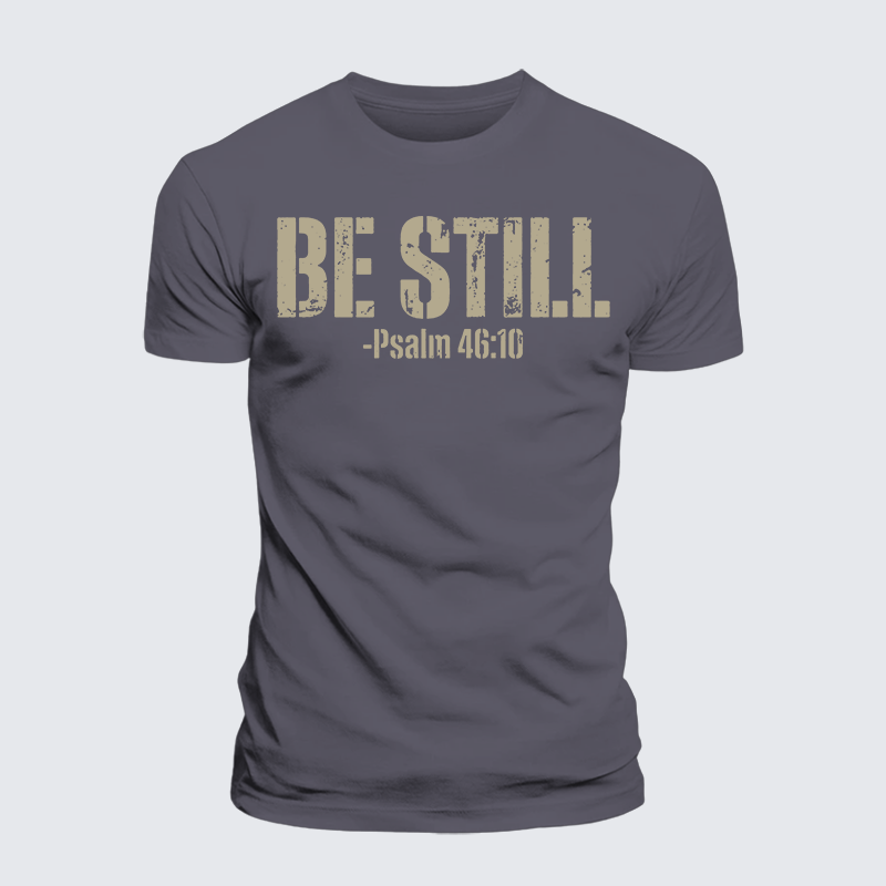 Be Still Psalm 46:10 Jesus God Christian Premium Mercerized Cotton Tee