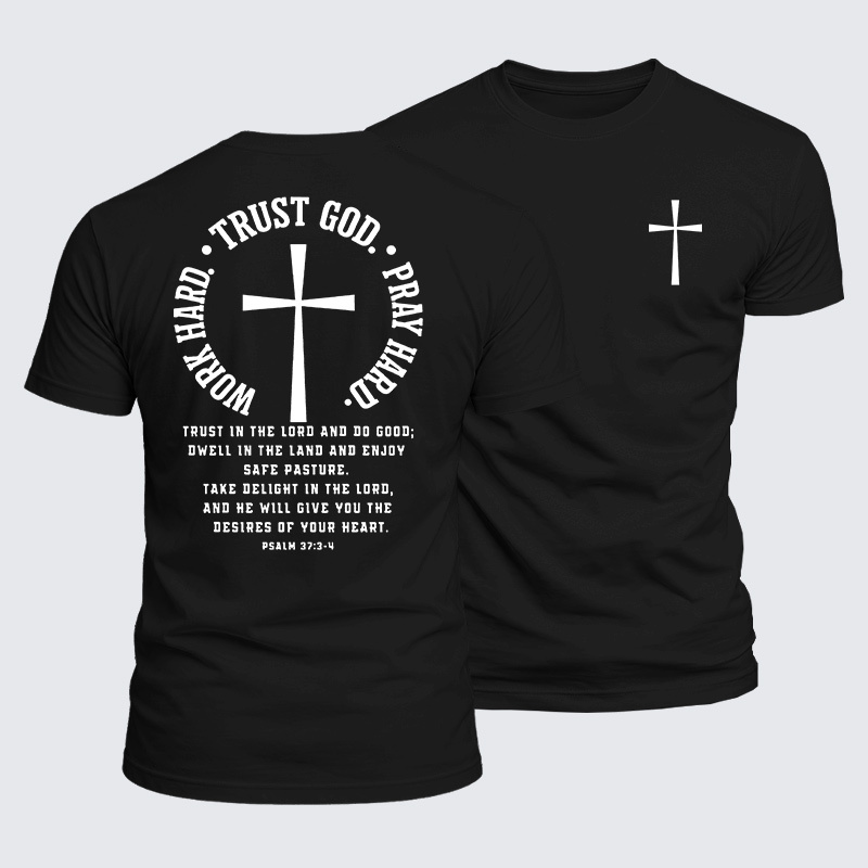 Man Of God Husband Dad Jesus God Christian Cotton T-Shirt