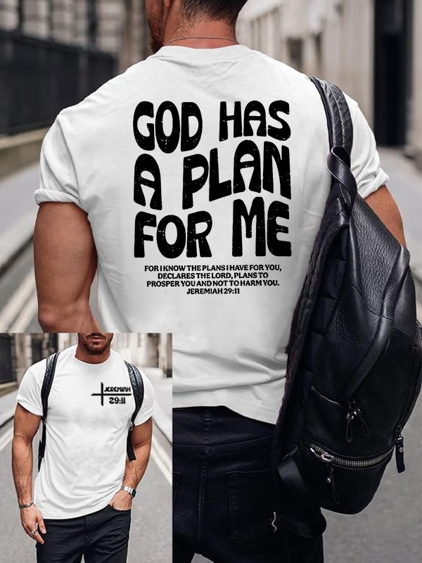 God Has A Plan Jesus God Christian Cotton T-Shirt