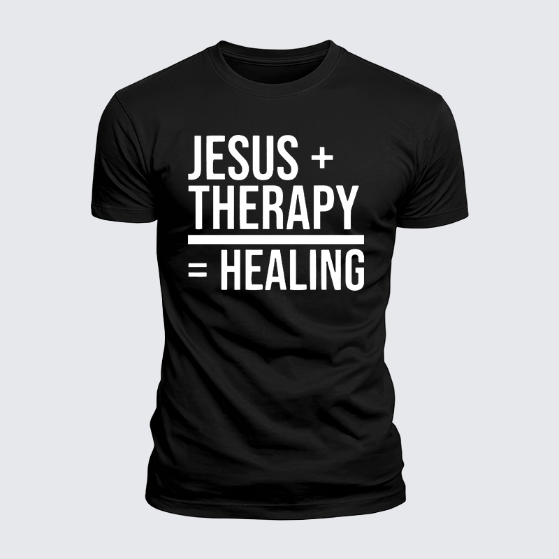 Jesus Therapy Healing Jesus God Christian  – Luxe Mercerized Interlock Cotton Tee