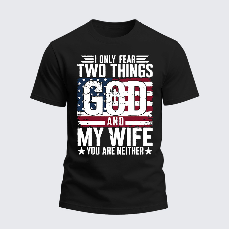 Man Of God Husband Dad Jesus God Christian Cotton T-Shirt