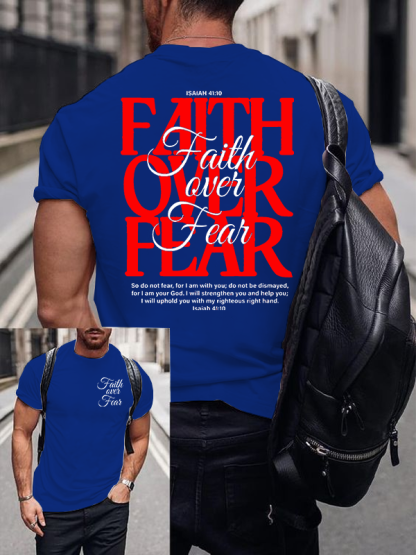 Faith Over Fear Jesus God Christian Cotton T-Shirt