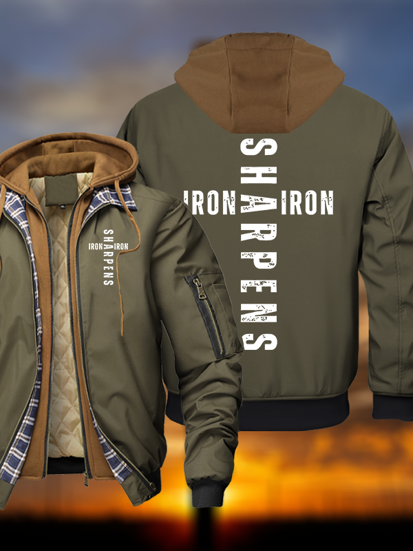 Iron Warm Hooded Bomber Jacket