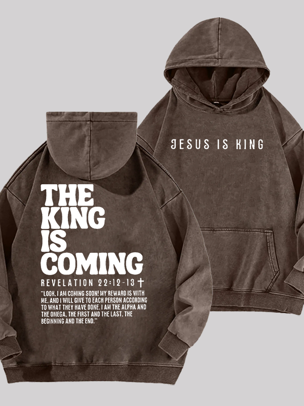 Jesus Is King Jesus God Christian Washed Hoodie